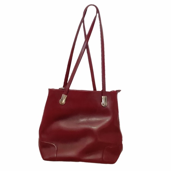 LANCASTER RED LEATHER BACKPACK SHOULDER BAG - OS - Picture 2 of 11